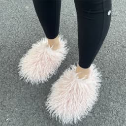 Women Summer Luxury Fluffy Faux Fur Slides Amazing Fur Sandals