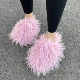 Women Summer Luxury Fluffy Faux Fur Slides Amazing Fur Sandals