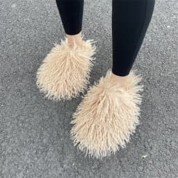 Women Summer Luxury Fluffy Faux Fur Slides Amazing Fur Sandals