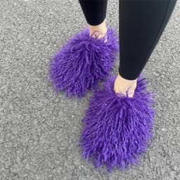 Women Summer Luxury Fluffy Faux Fur Slides Amazing Fur Sandals