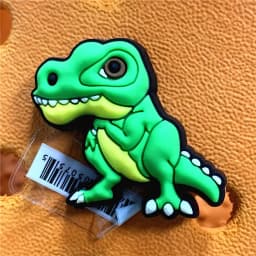 Original 1pcs Dilophosaurus PVC Shoe Charms Accessories Decorations Jurassic Dinosaurs Bus Designer Shoe Clips Buckle Kids Gifts