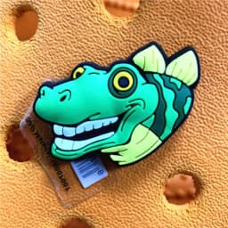 Original 1pcs Dilophosaurus PVC Shoe Charms Accessories Decorations Jurassic Dinosaurs Bus Designer Shoe Clips Buckle Kids Gifts
