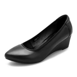 Women's High Heels 2024 Pointed Wedges Women's Shoes Black Leather Shoes OL Mary Jane Shoes Small Size Shoes Work Shoes Ladybugs