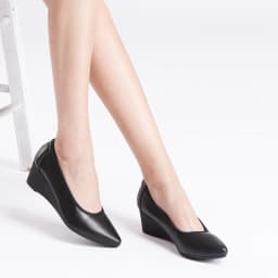 Women's High Heels 2024 Pointed Wedges Women's Shoes Black Leather Shoes OL Mary Jane Shoes Small Size Shoes Work Shoes Ladybugs