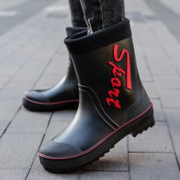 Rope Tied Rain Shoes for Men Rubber Soles Kitchen Shoes Job Security Boots Outdoor Climbing Fishing Shoes Cotton Platform Boots