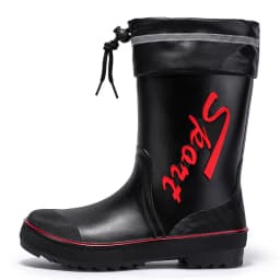 Rope Tied Rain Shoes for Men Rubber Soles Kitchen Shoes Job Security Boots Outdoor Climbing Fishing Shoes Cotton Platform Boots