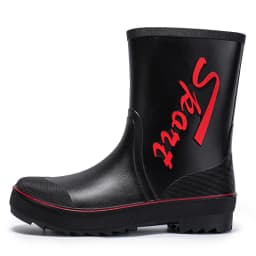 Rope Tied Rain Shoes for Men Rubber Soles Kitchen Shoes Job Security Boots Outdoor Climbing Fishing Shoes Cotton Platform Boots