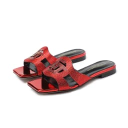 2023 Summer New Fashion Women's Slippers Luxury Crystal Party Shoes Square Toe Open Toe Comfortable Low Heel Women's Shoes 35-44
