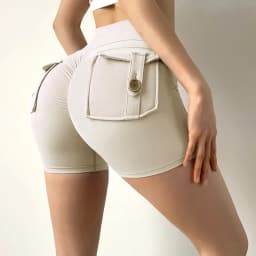 TRY TO BN Shorts Women Sport With Pocket Buttocks Fitness Workout High Waist Tights Leggings Push Up Cycling Shorts Gym Clothing