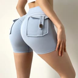 TRY TO BN Shorts Women Sport With Pocket Buttocks Fitness Workout High Waist Tights Leggings Push Up Cycling Shorts Gym Clothing