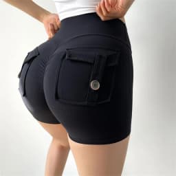 TRY TO BN Shorts Women Sport With Pocket Buttocks Fitness Workout High Waist Tights Leggings Push Up Cycling Shorts Gym Clothing