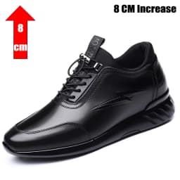 New Men's Vulcanize Shoes Men Casual Shoes PU Leather Design Shoes Height Increase 6-8CM Gym Business Fashion Male Sneakers