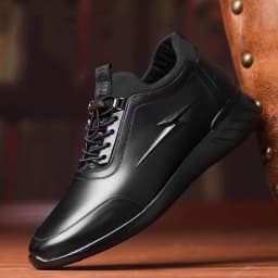 New Men's Vulcanize Shoes Men Casual Shoes PU Leather Design Shoes Height Increase 6-8CM Gym Business Fashion Male Sneakers