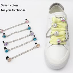 1 Pair Shoe Buckle Clips Shoelace Chain Charms Sneakers Colorful Crystal Gemstone Decoration Ornaments Pendant Trend Accessories