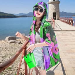 Women's UV Protection Hooded Jacket Summer Breathable Thin Sun Protection Korean Version Loose Breathable Outdoor Sports Coat