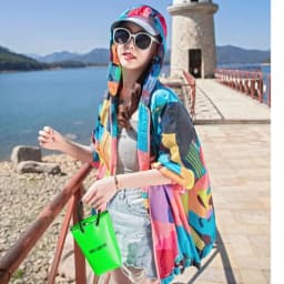 Women's UV Protection Hooded Jacket Summer Breathable Thin Sun Protection Korean Version Loose Breathable Outdoor Sports Coat