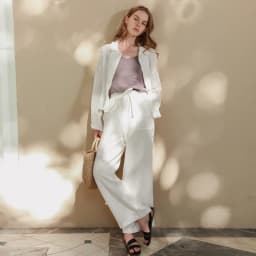 Casual 100% Linen Women's Pants Solid Loose Elastic High Waist Drawstring Trouser Korean Fashion Harajuku Streetwear Sweatpants