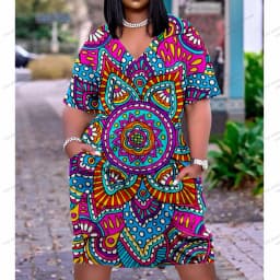 Summer Dresses Women Fashion Casual Black Africa Dress Party Evening Boho Girls Large Size Chain Dress Sexy Brand Sundress Beach