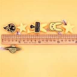 Original 1pcs Luminous Bunny PVC Shoe Charms Decorations Funny Glowing Planet Stars Flame Designer Buckle Friends Gifts
