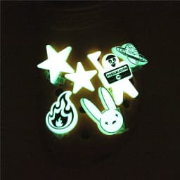 Original 1pcs Luminous Bunny PVC Shoe Charms Decorations Funny Glowing Planet Stars Flame Designer Buckle Friends Gifts