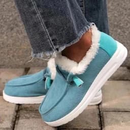 Dude Shoes Women Wendy Comfortable Flat Slip On Mujer Zapatillas Winter Warm Plush Vulcanize Sneaker Fur Mocassin Loafers Female