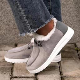 Dude Shoes Women Wendy Comfortable Flat Slip On Mujer Zapatillas Winter Warm Plush Vulcanize Sneaker Fur Mocassin Loafers Female