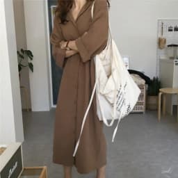 Shirt Dress For Women Harajuku Aesthetic Vintage Clothes Woman Korean Fashion Maxi Robe Casual Dresses Long Brownblack