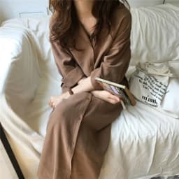 Shirt Dress For Women Harajuku Aesthetic Vintage Clothes Woman Korean Fashion Maxi Robe Casual Dresses Long Brownblack
