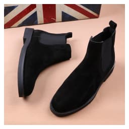 Korean style men boots cowboy casual shoes cow suede leather chelsea boot spring autumn platform ankle botas hombre chaussures