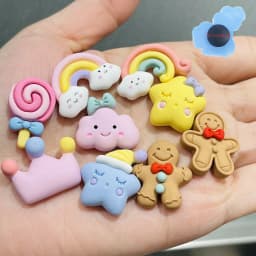 Cute 1Pcs Gingerbread Man Rainbow Shoe Charms Decorations Shoe Accessories Fit Wristbands Children X-mas Present
