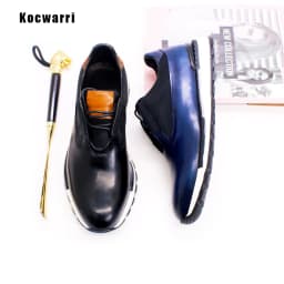 Genuine Handmade Men's Leather Shoes Comfortable Smooth Casual Sneakers Men's Office Dating Street Walking Men's Shoes