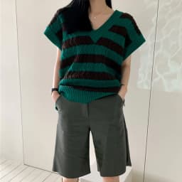 Casual Basic Sleeveless Sweater Jacket Coat, V-Neck Striped Knitted Vest, Plus Size Pullover, Spring Waistcoat, 2023