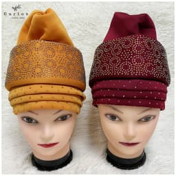 1 Dozen High Quality Newest Elegant Turban Hats Women Cap Beaded For India Scarfs Head Wrap Headband Girl Hair Accessories Lady
