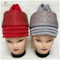 1 Dozen High Quality Newest Elegant Turban Hats Women Cap Beaded For India Scarfs Head Wrap Headband Girl Hair Accessories Lady