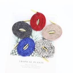 Premium Laces 7mm Imitate Snake Skin Drawing Flat Luxurious PU Leather Shoelaces with Golden Metal Tips Grey White Boot Cords