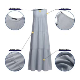 ZANZEA 2023 Stylish Women's Ruffle Sundress Solid Summer Dress Casual Sleeveless Maxi Vestidos Female O neck Robe Oversized