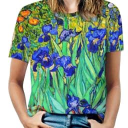 Vincent Van Gogh T-Shirts Irises Flower Print Street Fashion Oversized T Shirt Short Sleeves Trendy Tee Shirt Summer Clothes