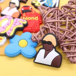 New Arrival 1-18PCS Hip Hop Man Singer PVC Flowers Shoe Decoration Adult Garden Sandals Charms for Backpack Clogs