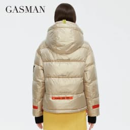 GASMAN 2023 Winter down jacket collection Fashion Solid Stand-up collar Women Coat Elegance Hooded Women's jackets 81702