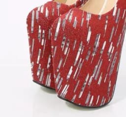 SDTRFT Catwalk Shows Pumps Gold Red Shoes Woman 20cm 22cm 30cm Metal Thin Heels Bridal Zapatos Mujer Party Dance Girl's Stiletto