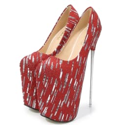 SDTRFT Catwalk Shows Pumps Gold Red Shoes Woman 20cm 22cm 30cm Metal Thin Heels Bridal Zapatos Mujer Party Dance Girl's Stiletto