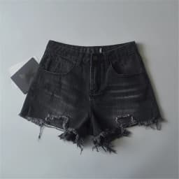2024 Summer denim shorts for women black jeans shorts women distressed short mujer white jean shorts ripped y2k streetwear