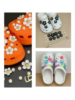 Fashion Elegant Hole Shoe Charms for Flower Pearl Clogs Jeans Cartoon Cute  Charms Designer Vintage Luxury Shoe Decorations NEW
