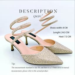 QSGFC Fashionable Girly Style Shoes And Bag Full Diamond Women's Pointed Toe High Heels African Popular Wedding Shoes and Bag