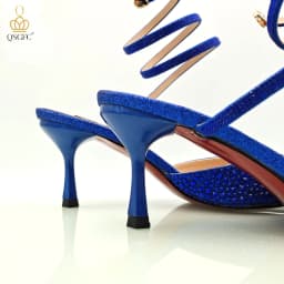 QSGFC Fashionable Girly Style Shoes And Bag Full Diamond Women's Pointed Toe High Heels African Popular Wedding Shoes and Bag