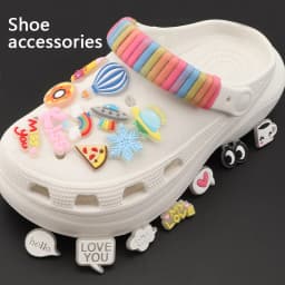 1PCS Luminous Shoe Charms Set for Clog Sandals Decoration DIY Shoe Charm Pins for Men Women Kids Letters Rainbow Food