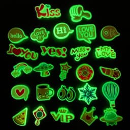 1PCS Luminous Shoe Charms Set for Clog Sandals Decoration DIY Shoe Charm Pins for Men Women Kids Letters Rainbow Food