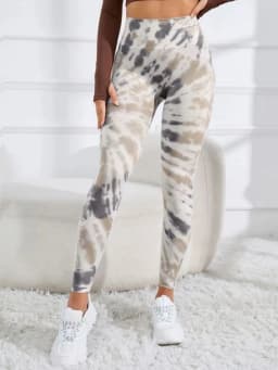 Fashionable Sexy High Waist Sports Leggings Printed Gym Tights Woman Running Pants Booty Lifting Leggings Tie Dye Push Up Leggi