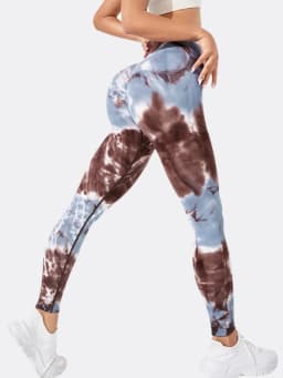 Fashionable Sexy High Waist Sports Leggings Printed Gym Tights Woman Running Pants Booty Lifting Leggings Tie Dye Push Up Leggi