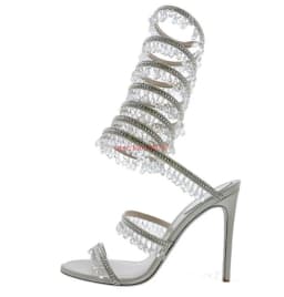 Ankle Snake Wrap Sandals Woman Summer Open Toe Crystal Fringe Wedding Bridal Shoes Fashion Luxury High Heel Pumps